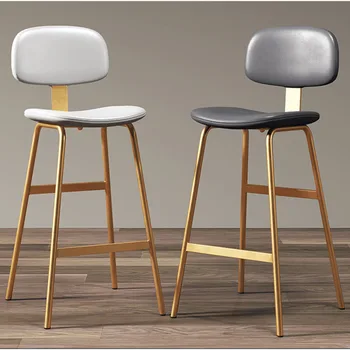 Скандинавските модерни метални столове, удобни столове, бар столове, бар столове със случаен облегалка, дизайнерски мебели, предмети от бита