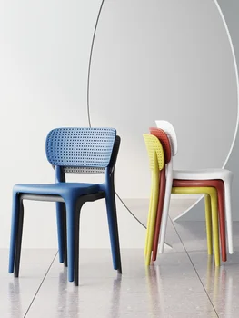 Скандинавските трапезни столове, кухненски пластмасова табуретка, съвременни мебели, хол, бюро, стол за почивка, дизайн на дома с облегалка за стол