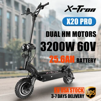 Склад в САЩ X-Tron X20Pro Мощен Електрически скутер 70 км/ч, сгъваеми електрически скутер 25.6 AH Батерия 60 В 3200 W, Комбинациите Скутер за възрастни
