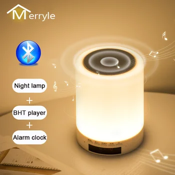 Слушалка Bluetooth Цветен Led Нощна Светлина Сензорен Димиране Акумулаторна Настолна Лампа За Спални Прикроватное Осветление Коледен Подарък