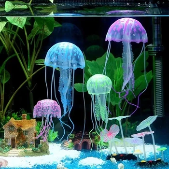 Слънчевата светлина, изкуствени флуоресцентни медуза, декорация на аквариум, градински лампа, подводно растение, морски украшение