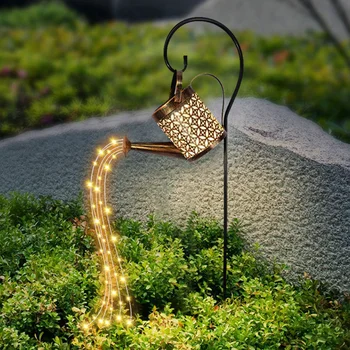 Слънчеви градински фенери за тревата, led лейка, ръси страхотна светлина, метален окачен слънчева светлина за душата, водоустойчив декорация за двор на открито
