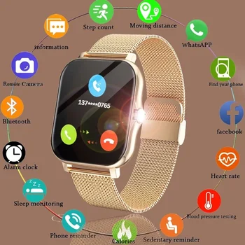 Смарт Часовници Мъжки Дамски Smartwatch 2022 Bluetooth Връзка Фитнес Тракер за Apple iPhone SE LG Q6 X600Motorola XT1635 MOTO Z