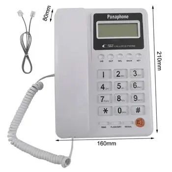 Стационарен телефон, кабелен телефон LCD екрана фина работа офис хол домакински аксесоари без батерии реколта