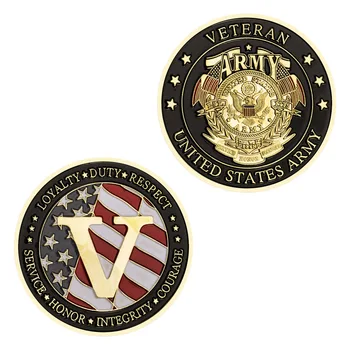 Събиране на монети за ветерани от армията на САЩ, подарък, сувенири позлатени, възпоменателна монета