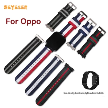 Текстилен найлонов ремък за OPPO Watch 41 мм и 46 мм Взаимозаменяеми гривна за умни часовници с катарама, спортен каишка за часовници, аксесоари за гривни