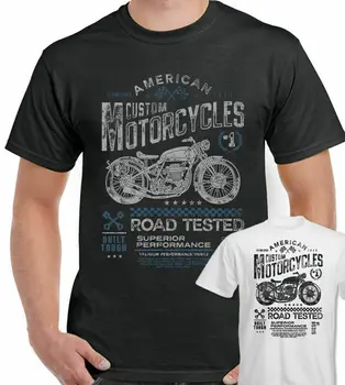 Тениска на колоездач-мотоциклетист в ретро стил, изработени по поръчка в американски стил. Ежедневни тениски от 100% памук с къс ръкав, без покрив, размер S-3XL
