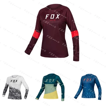 Тениска Прилеп Fox МТБ, мъжки дрехи, за планинско колоездене, мотокрос, быстросохнущий трикотаж, велосипедна hoody за скоростно спускане, риза