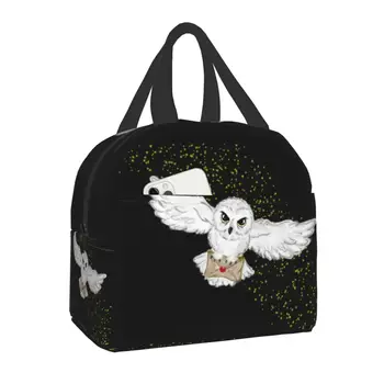 Термоизолированная чанта за обяд с полет от сови, на Хелоуин, женска магическа преносим чанта за обяд за работа, училище, пътуване, кутия за съхранение на продукти