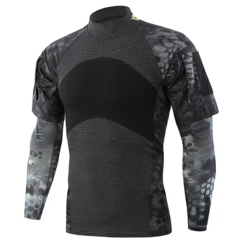 Тренировочная военна камуфляжная тактическа риза с ръкав, летен лагер, CS, стрелкови спортове, дишащи блузи с къс ръкав