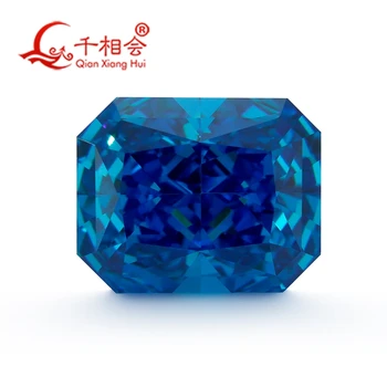 тъмно син цвят, с правоъгълна форма 8x10 мм, блестящ кубичен цирконий, ограненный лед, россыпной камък камък камък
