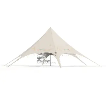 Устойчив на Палатка Звезди Плаж Събития Подслон Звезди Горната Част на Изготвения по Поръчка на Бяла на Палатка, Разположен Лагер За На открито Събития