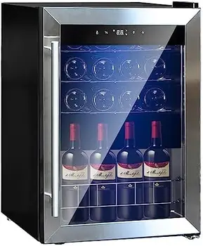 Хладилник-охладител за вино, 15 инча под ботуш, хладилник за вино и напитки на 31 бутилка, малък вграден гардероб, винарска изба, домашно бар