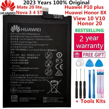 Хуа Уей Оригинален 3750 ма HB386589ECW Батерия За Huawei P10 plus Honor 8X View 10 V10 BKL-L09 BKL-AL20 BKL-AL00 Батерии + Инструменти