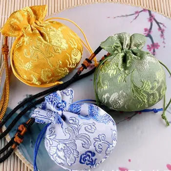 Цветен плат, подвесное украса на съвсем малък, бродерия, чанта за съхранение в китайски стил, чанта-саша, - портфейл, чанта за жени, златар чанта