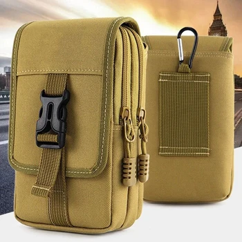 Чанта-портфейл EDC Molle, двупластова градинска водоустойчив военна поясная чанта, мъжка чанта за телефон, туризъм, лов тактическа поясная чанта