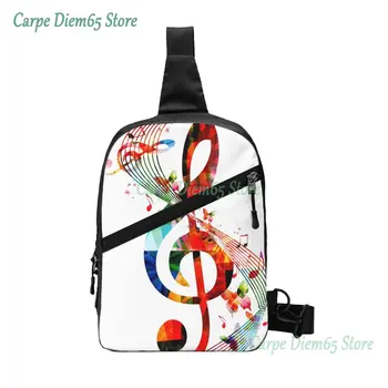 Чанта-раница с музикални ноти Ритъм Песен, декоративна нагрудная опаковка, чанта през рамо за колоездене, пътуване, разходки