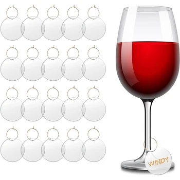 Чаша за вино Прозрачна акрилна издател, маркер за чаши за вино, етикет за напитки, сувенири за дегустация на вино, украса за сватба, вино за крака
